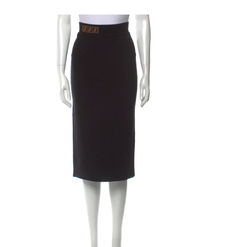 FENDI Knee-Length Skirt Size: S | US4, IT40 Zucca Motif